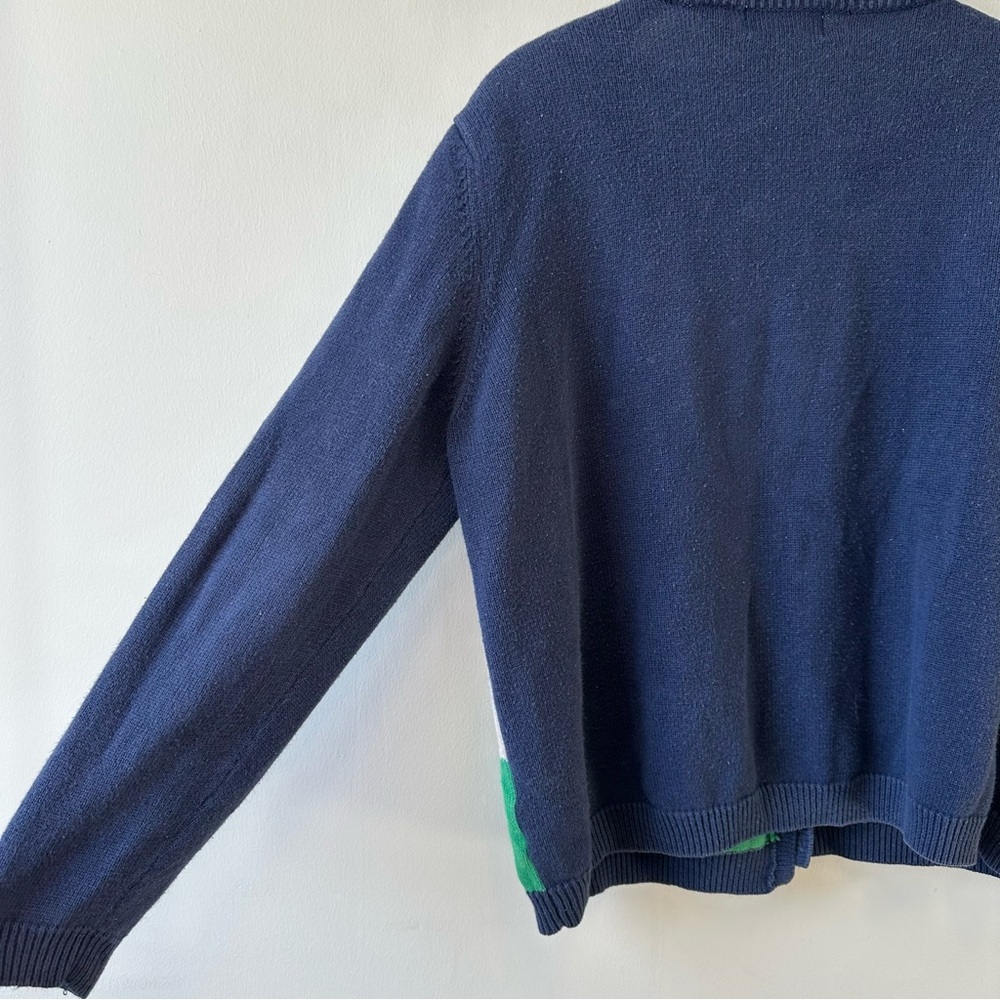 Quirky Vintage Navy and Green Gardening Themed Cardigan - Picture 8 of 8